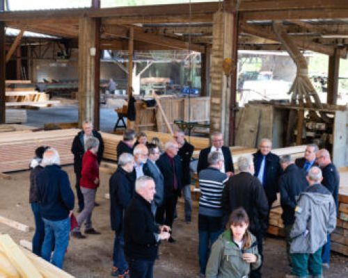 Visite du préfet du Gard le 26/04/2019 à la scierie Nogaret, Cendras